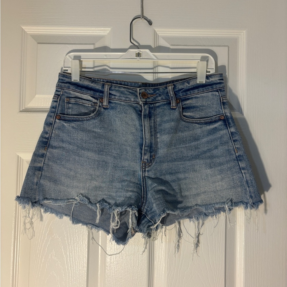 American Eagle Outfitters Light Blue Distressed Denim Cutoff Shorts